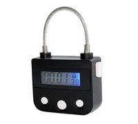 Carrttline Metal Timer Lock USB LCD Display Metal Electronic Rechargeable Multi-Function Timer Padlock Black
