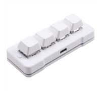 Carrttline MK424U 4-Key Mini Customized Keyboard with Mechanical Blue Switch USB Macro Programmable RGB Gaming Keyboard White