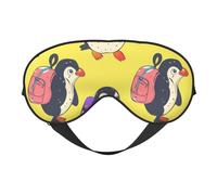 Carry A Bag to School Penguin Print Sleep Mask with Adjustable Strap, Comfortable Eye Cover for Travel, Yoga, Napping, Sleeping & Relaxation