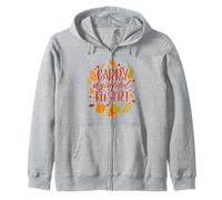 Carry A Grateful Heart Positive Vibes Mood Saying Quote Leaf Zip Hoodie