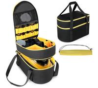 Carry Bag for Wagner Spraytech 0282014 905e/915e/925e Steam Cleaner | Double-Layer Carrying Bag with Removable Dividers, Multiple Accessory Pockets for 18 Accessories Cleaning Brushes