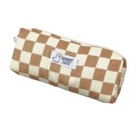 Carry bloom Pencil Pouch Cute Pencil Case for Girls Aesthetic Pencil Bag with Zipper Pen Cases School Supplies Makeup Bag (Brown white checkered)