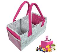 Carry Case Box Carry Case Box Storage Carrier with Handle & Side Net Pocket Carrying Bag for Starter Set Accessories Figures (Rose Red)