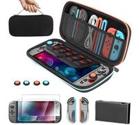 Carry Case for 2025 Nintendo Switch 2 Console, Protective Hard Shell Travel Carrying Pouch, Portable Storage Bag for Console & Accessories, J-con Case, Tempered Film, Rocker Cap, Crystal Shell