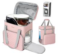 Carry Case for Baby Brezza Formula Pro Advanced & Mini, Pink, Bag Only | Padded Travel Bag with Full-Open Access, Clear Water-Level Window, Organiser Pockets, Shoulder Strap & Luggage Sleeve