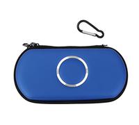 Carry Case Pouch Bag for PSP 1000, 2000, 3000, Polyester, with Carabiner, Memory Stick Pocket, UMD Pocket, 186x100x35mm，Blue