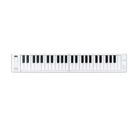 Carry-on Folding Piano 49 Touch Ultra-Portable Keyboard with 128 Voices, USB & Bluetooth MIDI for Travel, Practice & Performance - White