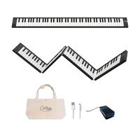 Carry-on 88 Key Black Portable Folding Digital Piano by Blackstar USB MIDI Controller with Rechargeable Battery