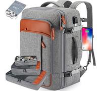 Carry on Backpack, Extra Large 40L Flight Approved Travel Backpack for Men & Women,Expandable Large Suitcase Backpacks With 4 Packing Cubes,Water Resistant Luggage Daypack Business Weekender Bag,Grey