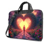 Carry On Backpack Sunset Heart Garden Path Laptop Bag Laptop Backpack For Men Travel Laptop Backpack(26x36cm)