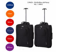 Carry On Cabin Bag Set of 2 Trolley Hand Luggage Suitcases for Travel