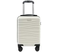 Carry On Cabin Suitcase ABS Hard Shell Aluminium Trolley Handle Built in TSA Secure Combination Lock 360° Smooth Wheels Airline Approved Lightweight (Off White, 40 x 30 x 20 CM)
