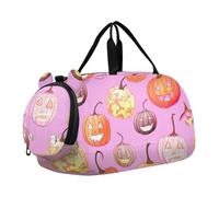 Carry on Duffel Bag Boy White Flowers Birds Blue Weekend Duffel Overnight Girls Duffle Bags for Travel Kids Luggage Sports Bag, Colorful Pumpkins Pink Halloween, Classic