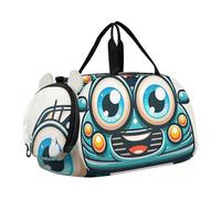Carry on Duffel Bag for Boys Overnight Bags Toddler Beautiful Island Duffle Bags for Traveling Tote Dance Duffle Bag, Funny Blue Cartoon Car, Classic