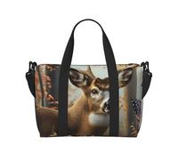 Carry On Duffle Bags Overnight Weekender Bags for Women, American Wildlife Deer Forest Personal Item Travel Bag, Travel Essentials Sport Gym Bag for Men Women