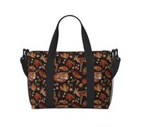 Carry On Duffle Bags Overnight Weekender Bags for Women, Embroidery Deer Fox Maple Leaf Personal Item Travel Bag, Travel Essentials Sport Gym Bag for Men Women