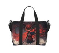 Carry On Duffle Bags Overnight Weekender Bags for Women, Red Black Dragon Eastern Swordsman Personal Item Travel Bag, Travel Essentials Sport Gym Bag for Men Women