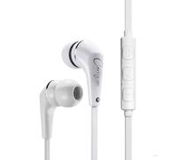 Carry-on EB50 Wired Earphones, In-ear Headphones, Tangle-Free, Microphone, Carry Case and Ear tips, for Laptop, Tablet, Ipad, Phones, Gaming - White