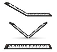 Folding MIDI Controller 49 - MIDI Over Bluetooth &USB Ultra-Portable Keyboard Controller - Built-In Battery for Professional Music Production - Compatible with Mac, PC, iOS