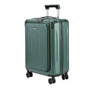 Carry On Luggage, 20 Inch Top Opening Aluminum Frame Lightweight Airline Approved ABS+PC Hard Shell Suitcases with Silent Wheels, TSA Lock, Front Pocket & Wet-dry Separated Six-piece Set(Dark Green),