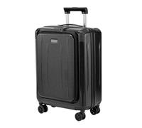 Carry On Luggage, 20 Inch Top Opening Aluminum Frame Lightweight Airline Approved ABS+PC Hard Shell Suitcases with Silent Wheels, TSA Lock, Front Pocket & Wet-dry Separated Six-piece Set (Black),