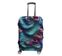 Carry on Luggage Cover 3D Magical Dragon Scales Suitcase Covers for Luggages Tsa Approved Travel Luggage Sleeve Protector Elastic Suitcase Protector Anti-Scratch Washable Fits 19-30 Inch Case -XL