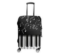 Carry on Luggage Cover Piano Keys with Musical Notes Suitcase Covers for Luggages Tsa Approved Travel Luggage Sleeve Protector Elastic Suitcase Protector Anti-Scratch Washable Fits 19-30 Inch Case
