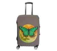 Carry on Luggage Cover Sun And Moon Green Moth Suitcase Covers for Luggages Tsa Approved Travel Luggage Sleeve Protector Elastic Suitcase Protector Anti-Scratch Washable Fits 19-30 Inch Case -, White