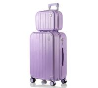 Carry On Luggage Lightweight Business Travel, Large Suitcase with Spinner Wheels and 12 inch Cosmetic Travel Case, Hard Shell Luggage Sets 2 Piece (Purple, 12in+24in)