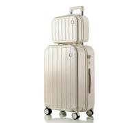 Carry On Luggage Lightweight Business Travel, Large Suitcase with Spinner Wheels and 12 inch Cosmetic Travel Case, Hard Shell Luggage Sets 2 Piece (White, 12in+26in)