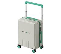 Carry on Luggage, Lightweight Luggage with Spinner Wheels, Suitcase with USB Port Cup Holder Side Hook TSA Approved Locks, Wear Resistant (Green, 24in)