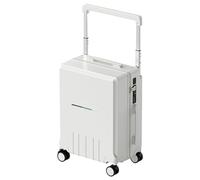 Carry on Luggage, Lightweight Luggage with Spinner Wheels, Suitcase with USB Port Cup Holder Side Hook TSA Approved Locks, Wear Resistant (White, 24in)