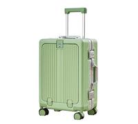 Carry On Luggage with Cup Holder, Travel Luggage with Spinner Wheels, High Capacity Lightweight Suitcase with USB Port, Hard Shell Suitcase for Woman Man (Gray-Zipper Version, 22in)