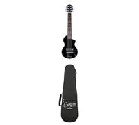 Carry-on Mini Jet Black Electric Guitar - Compact 3/4 Size for Travel, Beginners, Kids & Adults