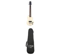 Carry-on Mini Vintage White Electric Guitar + Gig Bag - Travel Size, Ideal for Beginners & Kids