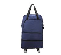 Carry-On with Spinner Wheels Rolling Duffle Bag with Wheels - Expandable & Foldable Travel Bag Water-Resistant Weekender Overnight Bag for Sports & Short Trips(Blue)