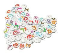 Carry stone 100Pcs Mixed Painted Letter Alphabet Wooden Sewing Button Scrapbooking And Useful
