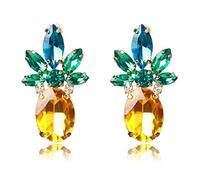 Carry stone Yellow Pineapple Stud Earrings Women Girls Crystal Rhinestone Jewellery 4.0 x 1.0 cm Durable and Practical