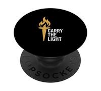 Carry The Light Christian Faith Torch Scripture Message PopSockets Adhesive PopGrip