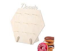 Carry Yourself From Wooden Donut Stand - 9 Holes Donut Display Rack | Rustic Donut Stand Wall for Wedding, Birthday, Baby Shower, Party Dessert Table Decor, Exhibition