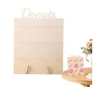 Carry Yourself From Wooden Donut Stand - 9 Holes Donut Display Rack | Rustic Donut Stand Wall for Wedding, Birthday, Baby Shower, Party Dessert Table Decor, Exhibition