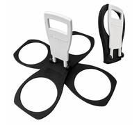 CarryAround® Fold Away Cup Carrier/Caddy [MADE IN UK] Take-Out Coffee Soft Drink Pint Beer Beverage Holder, Sturdy Reusable Pocket Size, Festival Sports Gigs - Easy & safe 2,3,4 cups [BLACK]