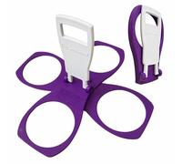CarryAround® Fold Away Cup Carrier/Caddy [MADE IN UK] Take-Out Coffee Soft Drink Pint Beer Beverage Holder, Sturdy Reusable Pocket Size, Festival Sports Gigs - Easy & safe 2,3,4 cups [PURPLE]