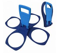 CarryAround® Fold Away Cup Carrier/Caddy [MADE IN UK] Take-Out Coffee Soft Drink Pint Beer Beverage Holder, Sturdy Reusable Pocket Size, Festival Sports Gigs - Easy & safe 2,3,4 cups [BLUES]