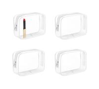 CarryEpic Clear Makeup Bag (4 Packs), TSA Approved Toiletry Bags for Traveling Small Size Cosmetic Storage Pouches for Women Organizer with Zipper, White, White 4 Packs, Fashion