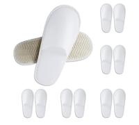 CarryEpic Disposable Slippers for Guest, 6 Pairs Spa Hotel House Slippers for Shoeless Home Bulk Indoor Slippers for Women Men Pantuflas Desechables Para Invitados White