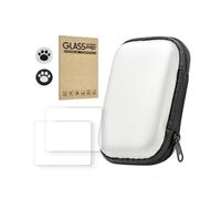 Carrying Case and Screen Protectors for R36S/R35S/RGB20S Game Console Protective Film Storage Bag for R36S/R35S/RGB20S Anti-Acratch Protective Handbag Protection Bag (White)