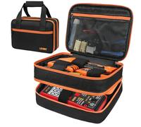 Carrying Case Compatible for Klein Tools ET310 AC Circuit Breaker Finder & RT250 GFCI Outlet Tester & Electrical Test Kit, Circuit Tester Organizer Storage Suitable for, black and orange, Tool case
