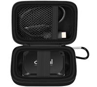 Carrying Case Compatible with Crucial X10/ X9 Pro 4TB/ 2TB/ 1TB Portable SSD, External Solid State Drive Hard Storage Holder Bag Fits for USB-C Cable (Box Only) (Black)