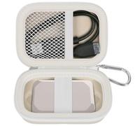 Carrying Case Compatible with Crucial X10/ X9 Pro 4TB/ 2TB/ 1TB Portable SSD, External Solid State Drive Hard Storage Holder Bag Fits for USB-C Cable (Box Only) (Beige)